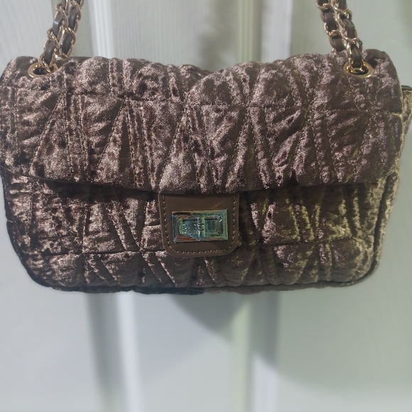 House of Harlow 1960 Velvet Brown Shoulder Bag - Picture 2 of 5